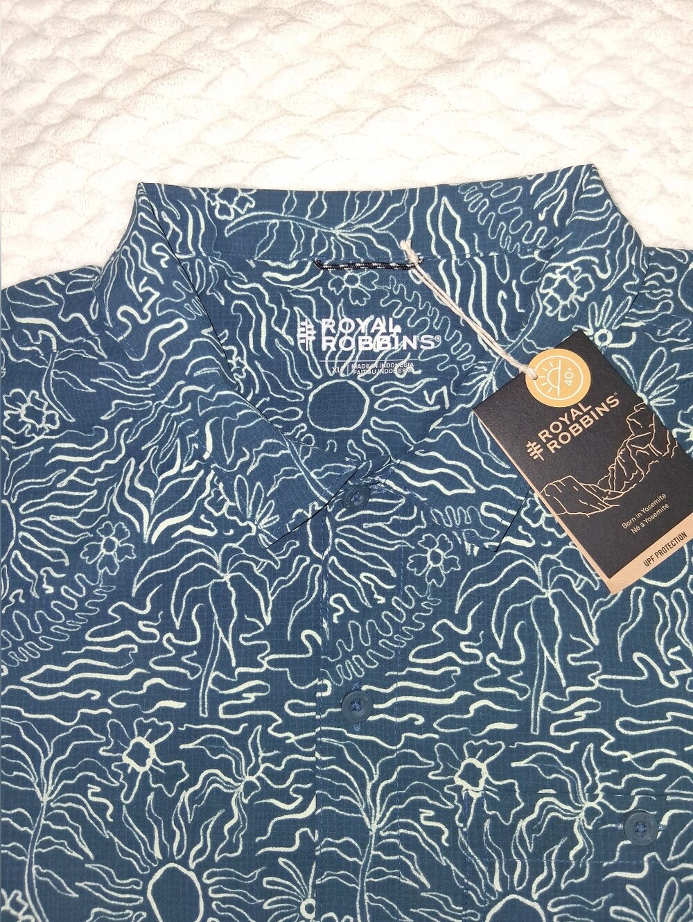 Royal Robbins Men's Salathe Sun Shirt Short Sleeve Button Down Orion Blue XL - Picture 2 of 6